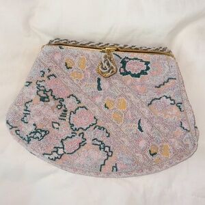 Vintage Beaded Abstract Floral Handbag